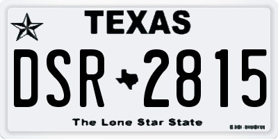 TX license plate DSR2815