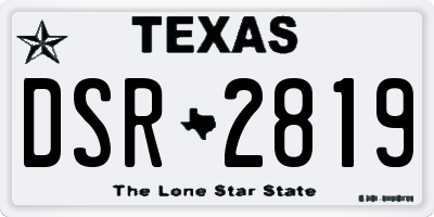 TX license plate DSR2819