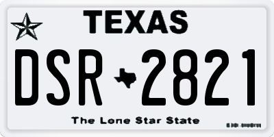 TX license plate DSR2821