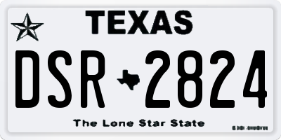 TX license plate DSR2824