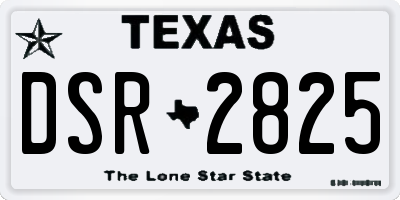 TX license plate DSR2825