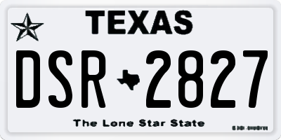 TX license plate DSR2827
