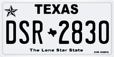 TX license plate DSR2830