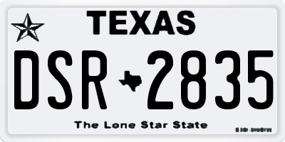 TX license plate DSR2835