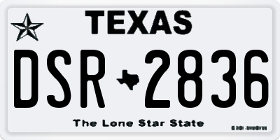 TX license plate DSR2836