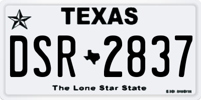 TX license plate DSR2837