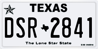TX license plate DSR2841