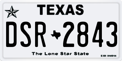 TX license plate DSR2843