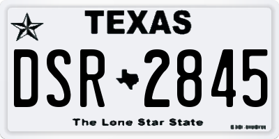 TX license plate DSR2845