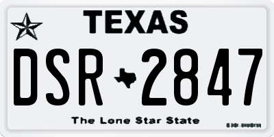 TX license plate DSR2847