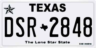 TX license plate DSR2848