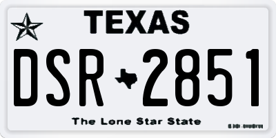 TX license plate DSR2851