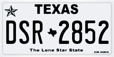 TX license plate DSR2852