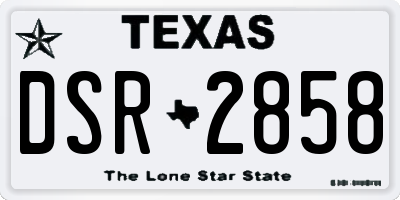 TX license plate DSR2858