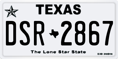 TX license plate DSR2867