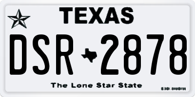 TX license plate DSR2878