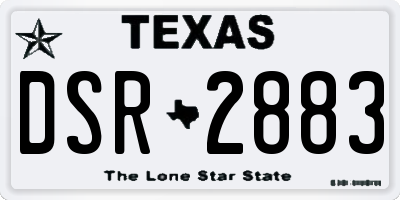 TX license plate DSR2883