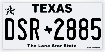 TX license plate DSR2885