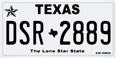 TX license plate DSR2889