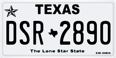 TX license plate DSR2890