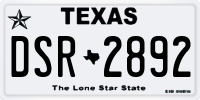 TX license plate DSR2892