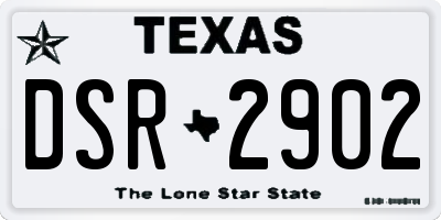 TX license plate DSR2902