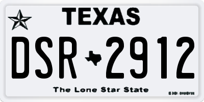TX license plate DSR2912