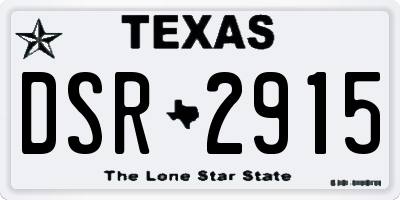 TX license plate DSR2915