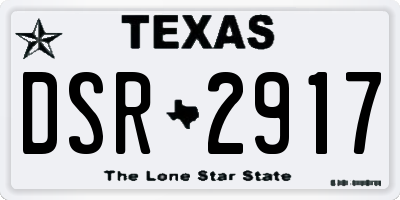 TX license plate DSR2917