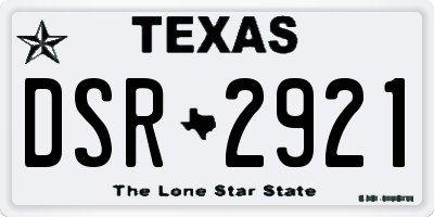 TX license plate DSR2921