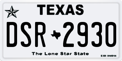 TX license plate DSR2930