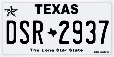 TX license plate DSR2937