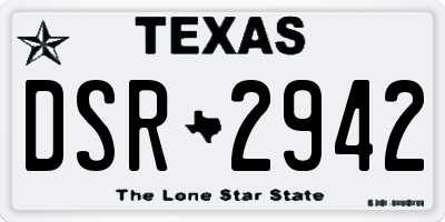 TX license plate DSR2942