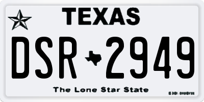 TX license plate DSR2949