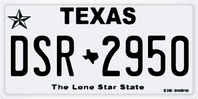 TX license plate DSR2950