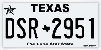 TX license plate DSR2951