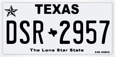TX license plate DSR2957