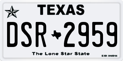 TX license plate DSR2959