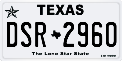 TX license plate DSR2960