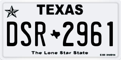 TX license plate DSR2961