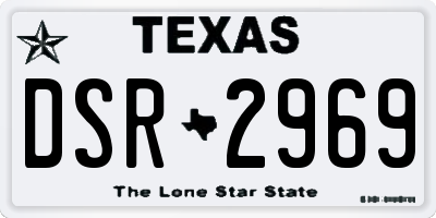 TX license plate DSR2969