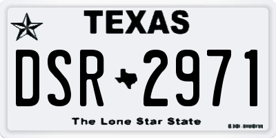 TX license plate DSR2971