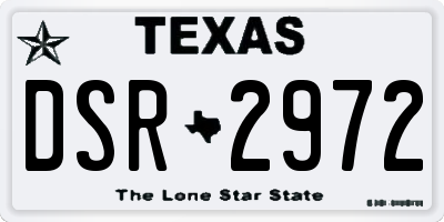 TX license plate DSR2972