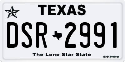 TX license plate DSR2991