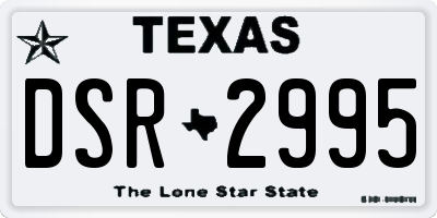 TX license plate DSR2995
