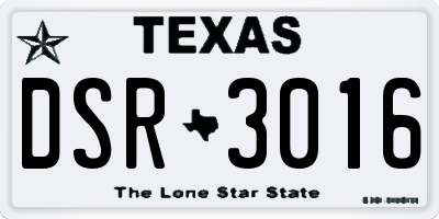 TX license plate DSR3016