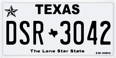 TX license plate DSR3042