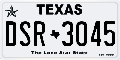 TX license plate DSR3045