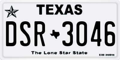 TX license plate DSR3046