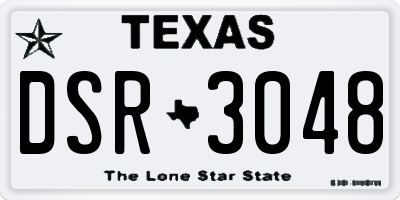 TX license plate DSR3048
